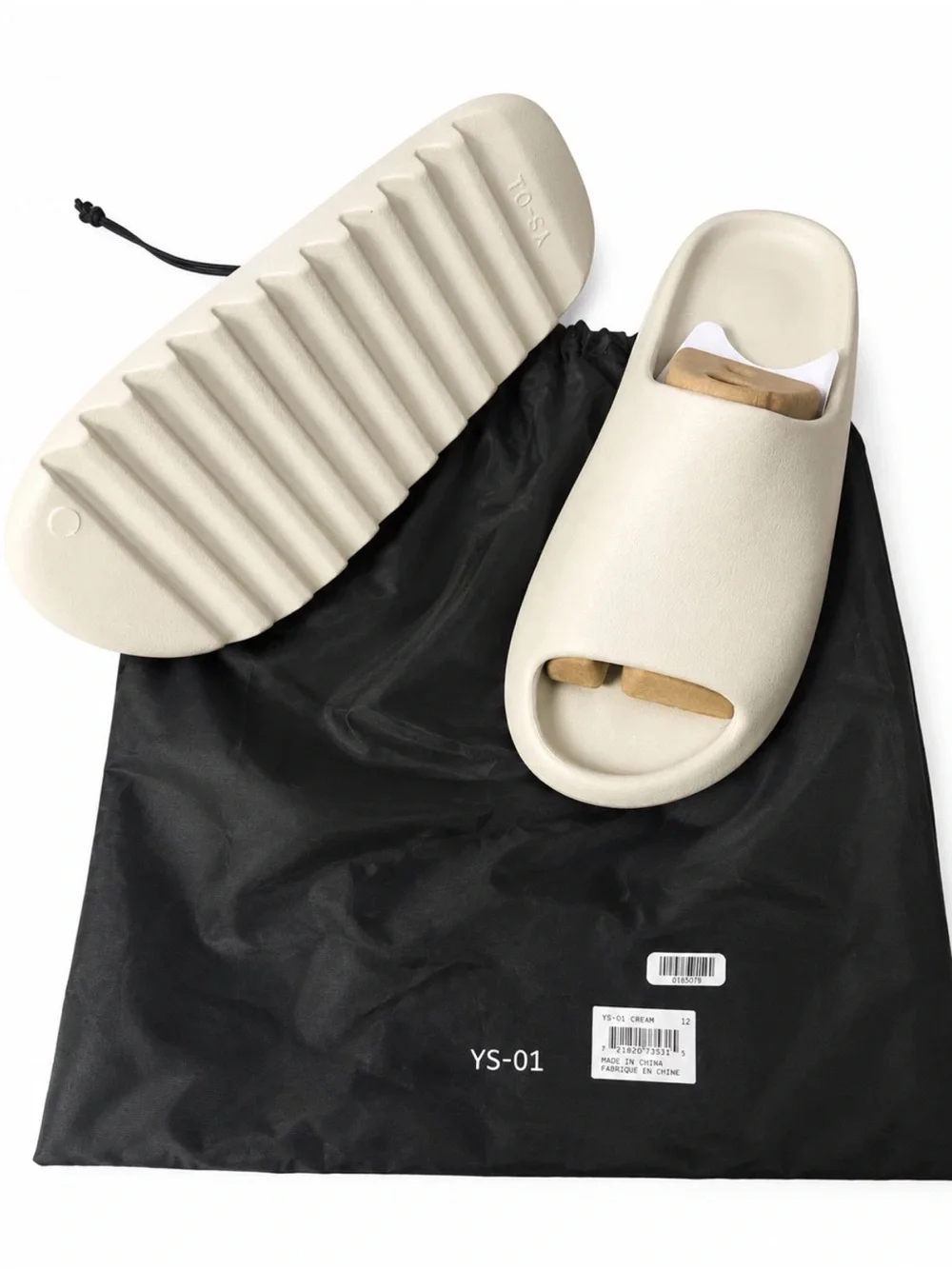 YS-01 slip on slides men’s size 10 new in bag cream color